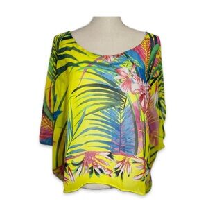 Zara Trafaluc Collection Tropical Floral Blouse Women’s Size M